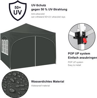 CARPAS PLEGABLES 3x3 CON LATERALES GRISES-NUEVAS