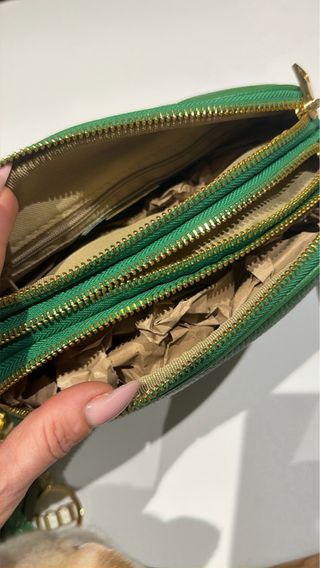 Bolso de piel verde Mia Tomazzi
