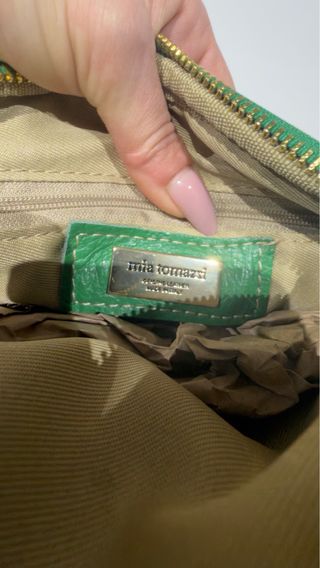 Bolso de piel verde Mia Tomazzi