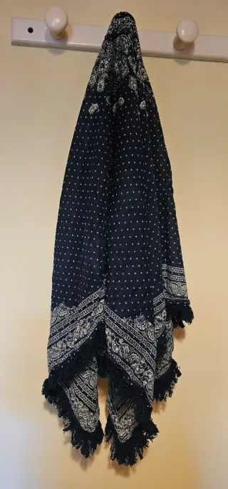 Pañuelo Mango Azul con Lunares Blancos