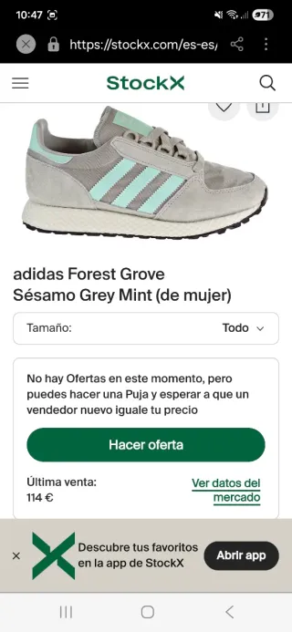Zapatillas Adidas Forest Grove Talla 38.5