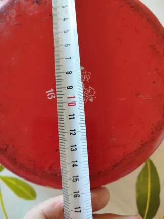 Cazuela vintage esmaltada roja 16cm