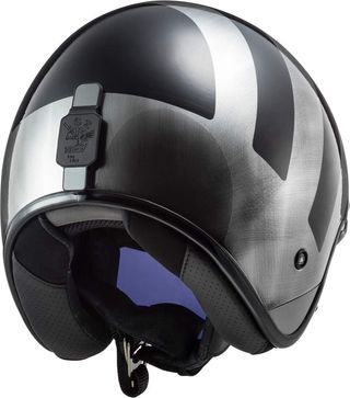 Casco Moto Jet LS2 Bob Lines Negro Talla L