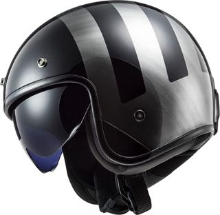 Casco Moto Jet LS2 Bob Lines Negro Talla L