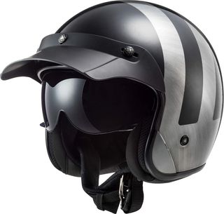 Casco Moto Jet LS2 Bob Lines Negro Talla L