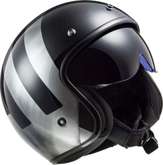 Casco Moto Jet LS2 Bob Lines Negro Talla L