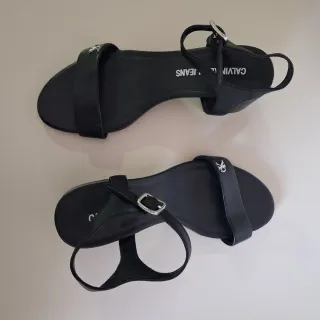 Sandalias Calvin Klein Jeans Tacón Bloque Negro