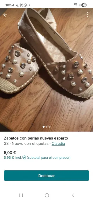 Scarpe espadrillas con perle e strass