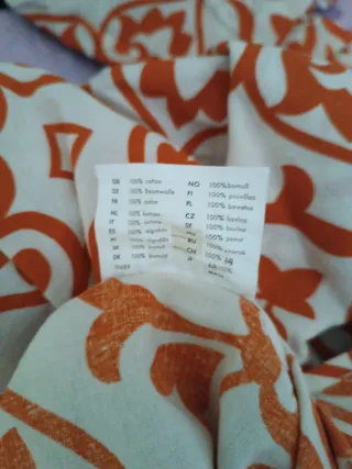 Funda Nórdico Ikea 150cm Naranja y Blanco y 2 fund