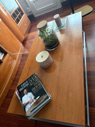 Mueble TV madera y cristal