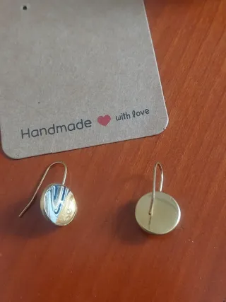 Orecchini Fluid Art Artigianali Dorati