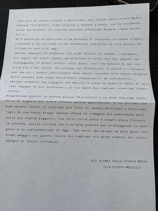 Melilli Ricordi, valori e speranze del mio paese