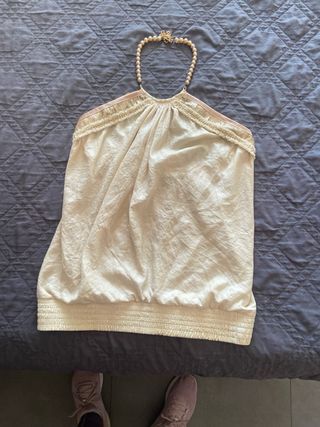 Blusa Privee Beige y Dorada Talla Única