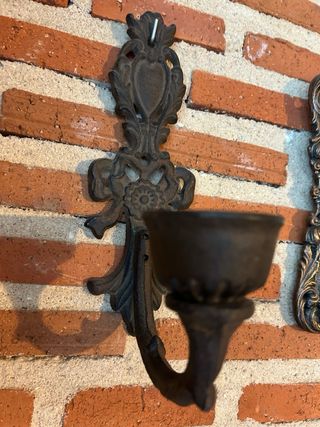 Aplique Portavelas Hierro Forjado Vintage