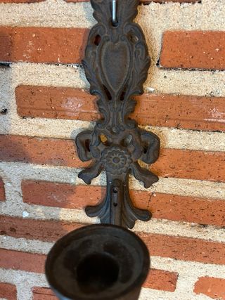 Aplique Portavelas Hierro Forjado Vintage