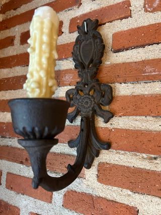 Aplique Portavelas Hierro Forjado Vintage
