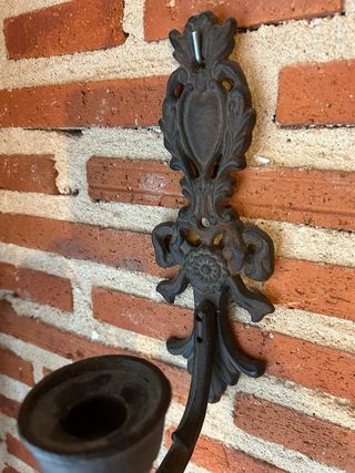 Aplique Portavelas Hierro Forjado Vintage