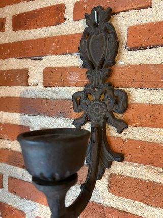Aplique Portavelas Hierro Forjado Vintage
