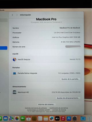 MacBook Pro Apple Plata/Gris Espacial