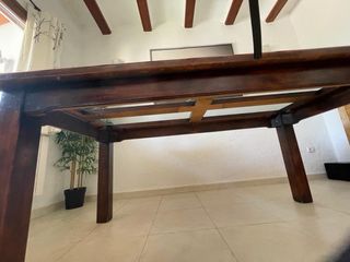 Mesa de comedor madera y cristal