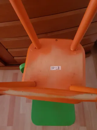 Pack 2 Sillas Altas IKEA AGAM (Verde y Naranja)