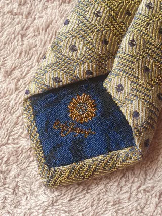 Cravatta Seta Vintage Enzo Jaques Oro Viola