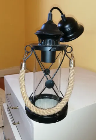 Lámpara Eglo Bradford Negra y Transparente