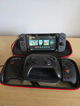 Nintendo Switch Gris y Negro más accesorios