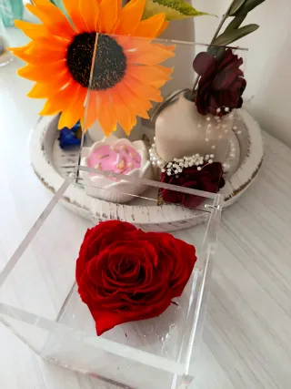 Rosa Stabilizzata-Cuore in Flowercube