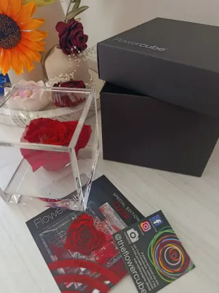 Rosa Stabilizzata-Cuore in Flowercube