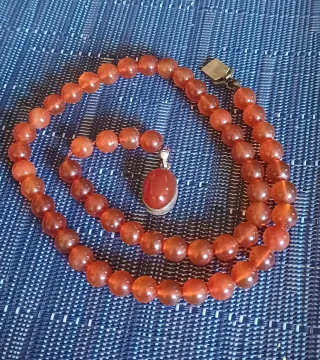 Collana antica perle corniola