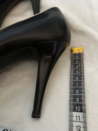 Sportmax tacones piel negro/crema talla 40