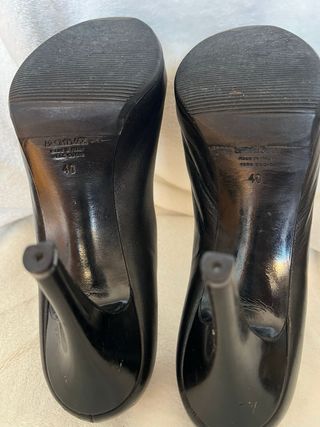Sportmax tacones piel negro/crema talla 40