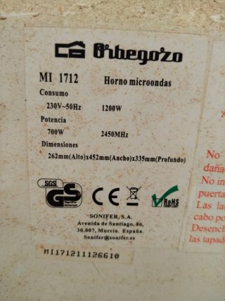 Microondas blanco
