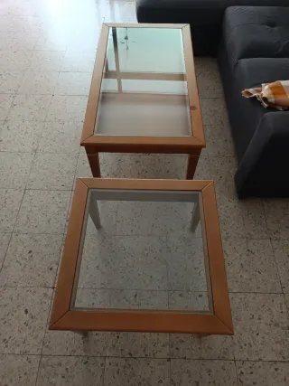 Tavoli da salotto in legno e vetro