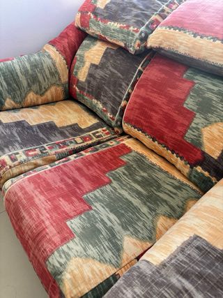 Sofá 2 plazas vintage tela multicolor