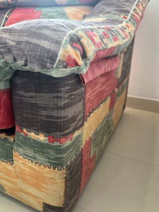 Sofá 2 plazas vintage tela multicolor