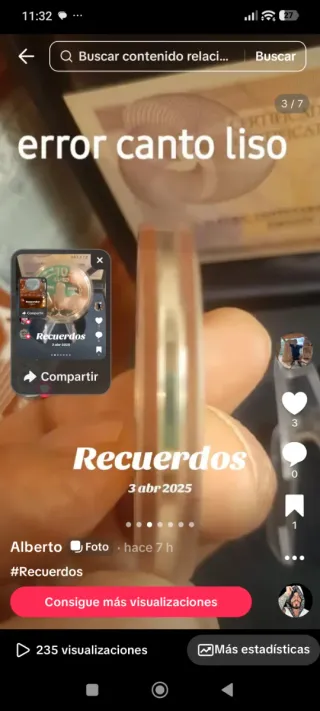 Moneda Centenario Radio Plata Error Canto Liso