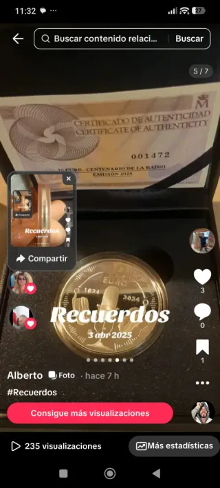 Moneda Centenario Radio Plata Error Canto Liso