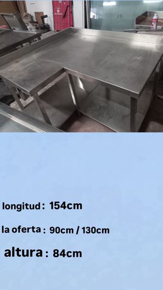 Mesa de acero inoxidable con fregadero