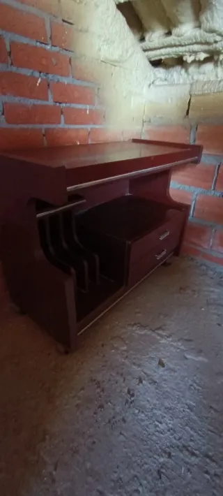 Mueble tocador vinilos madera