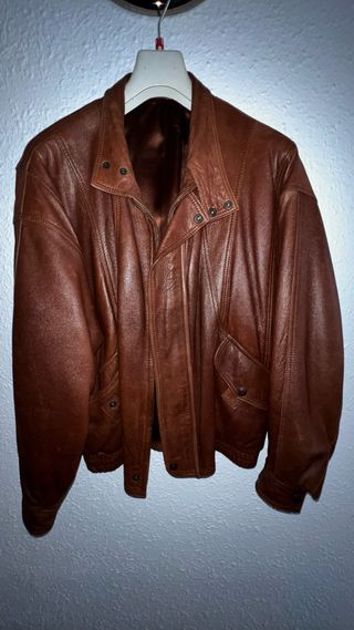 Chaqueta de Piel Marrón L