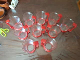 Set di 6 tazze da caffè con manico rosso