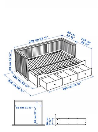 Cama nido con 3 cajones y colchón