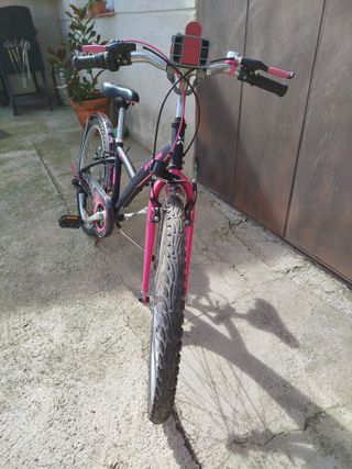Bicicleta Btwin Poply 500 Negra y Rosa