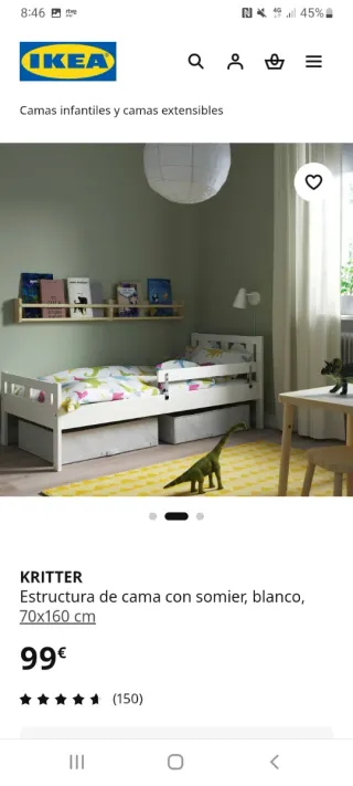 Cama infantil IKEA blanca