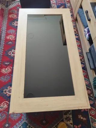 Mesa centro madera y cristal