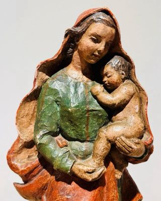 Antigua figura Virgen con Niño