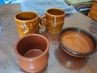 Conjunto Tazas Barro Marrón