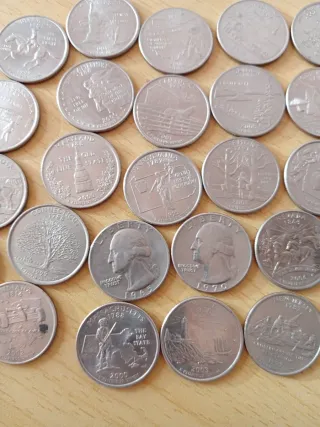 31 Monedas Cuarto de Dólar USA Diferentes